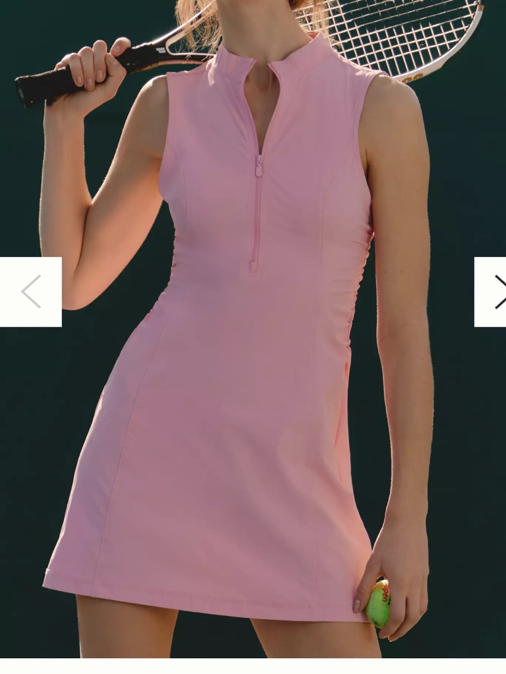 Anthropologie Daily Practice Pink Shirred Sleeveless Mini Dress